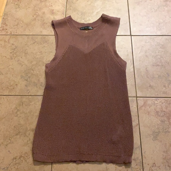 Black tape knit top. - Picture 1 of 5